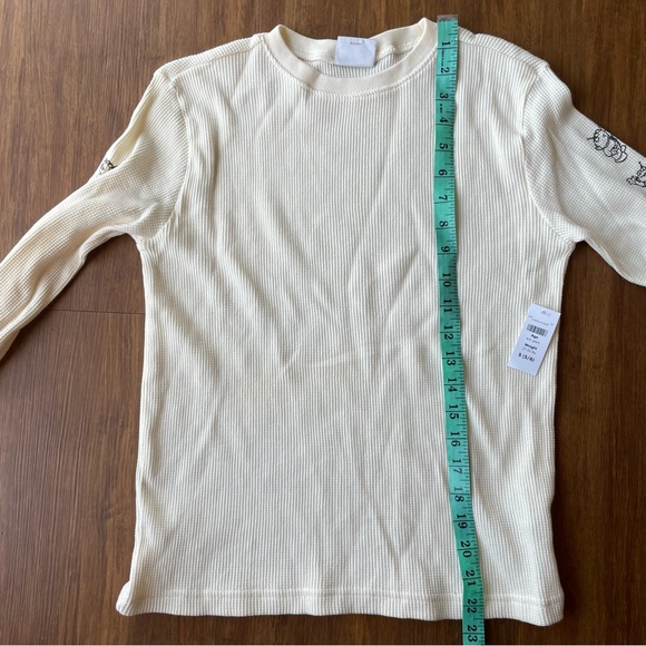 Toy Story Aliens Long Sleeve Shirt Boy Small 5/6 Off White Thermal Waffle Disney - Picture 9 of 9